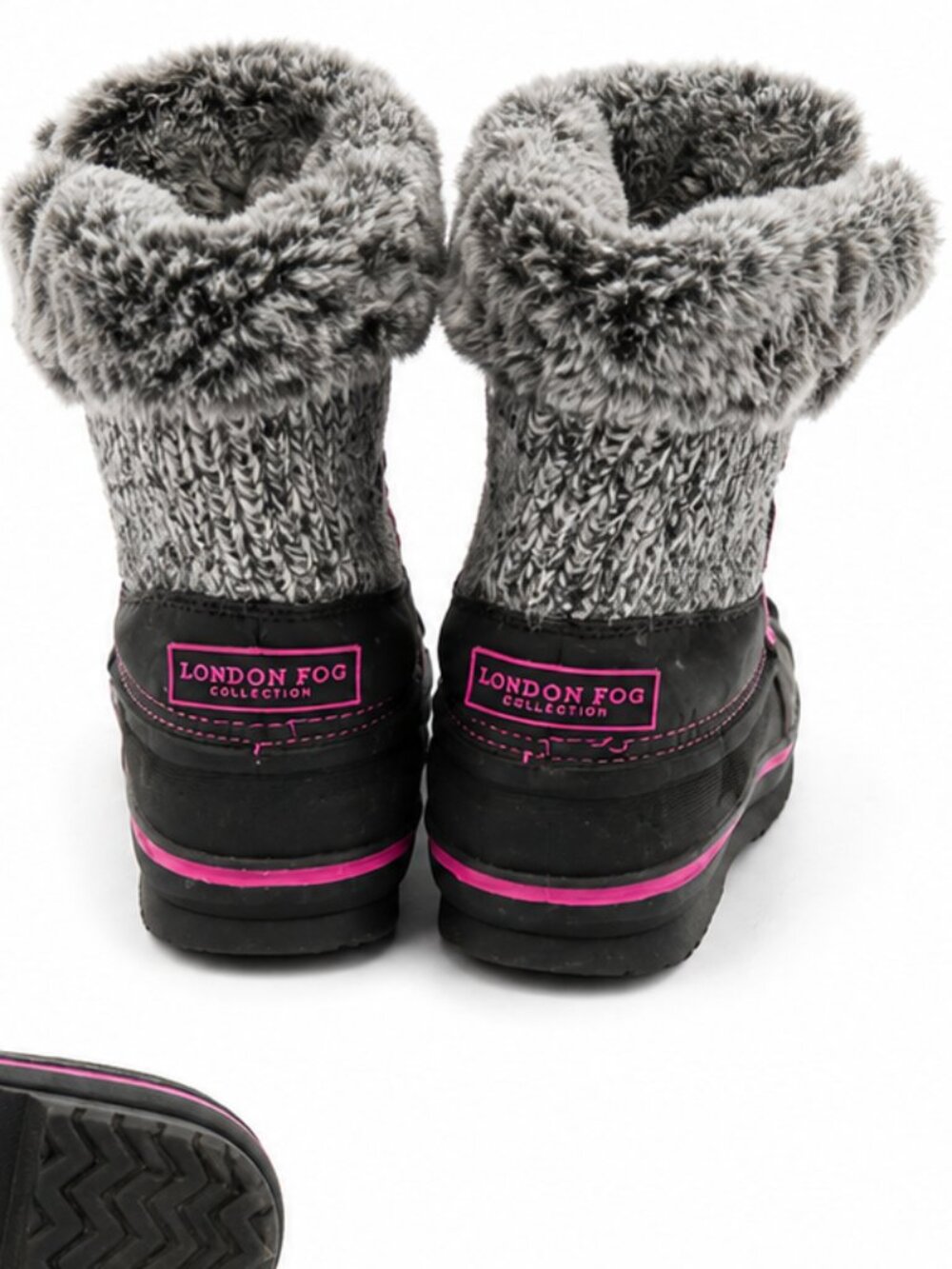 London Fog Girls Winter Snow Boots | Pink & Black | Toddler - Picture 2 of 3